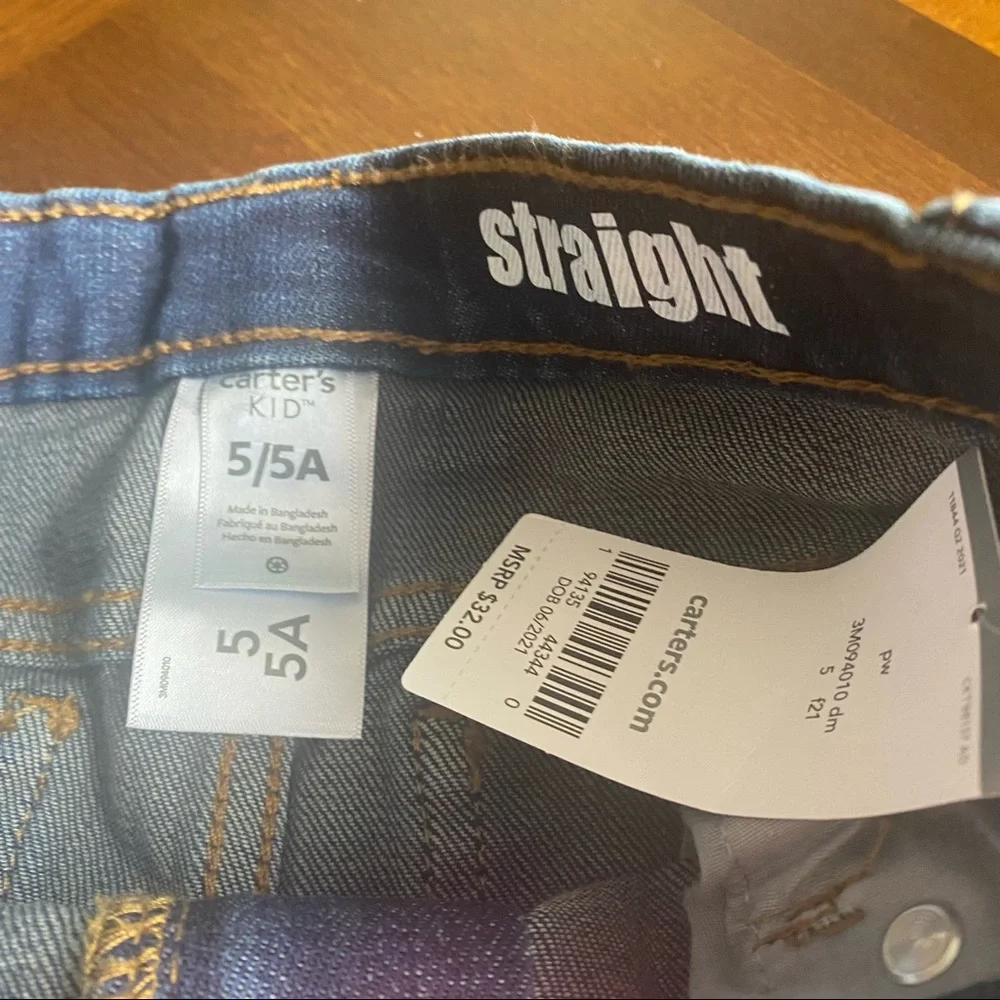 Carters toddler straight leg jeans NWT